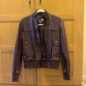 ZARA purple leather jacket size medium